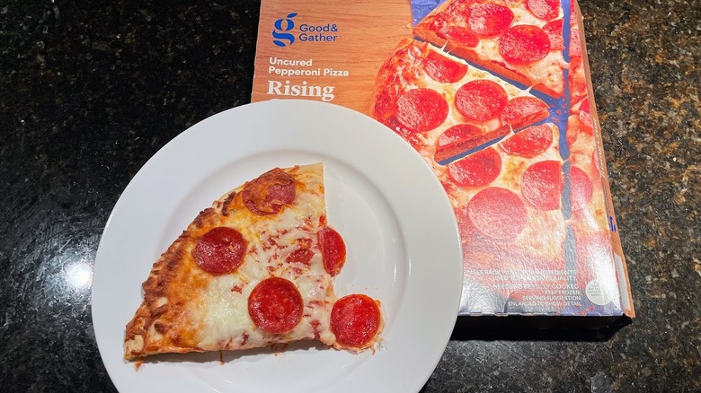 A slice of Good & Gather pizza