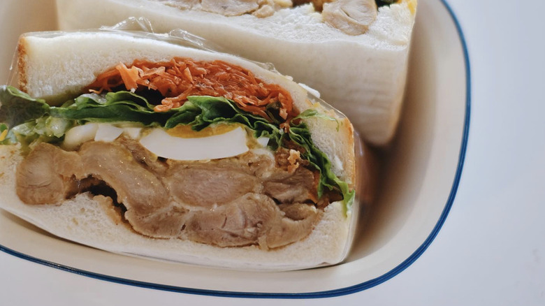 teriyaki chicken sandwich on plate