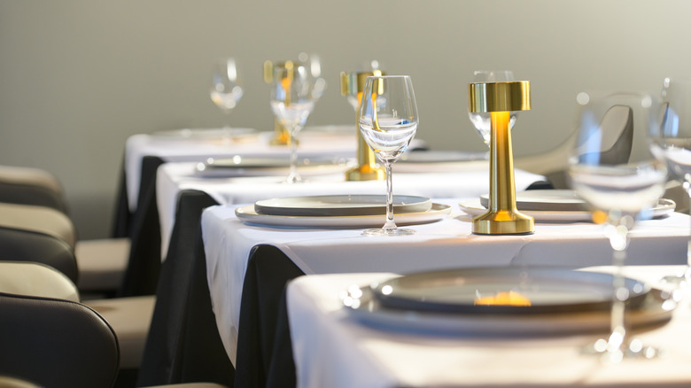 Fine dining table settings