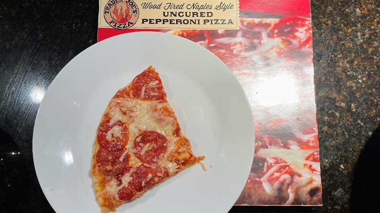 A slice of Trader Joe's pizza