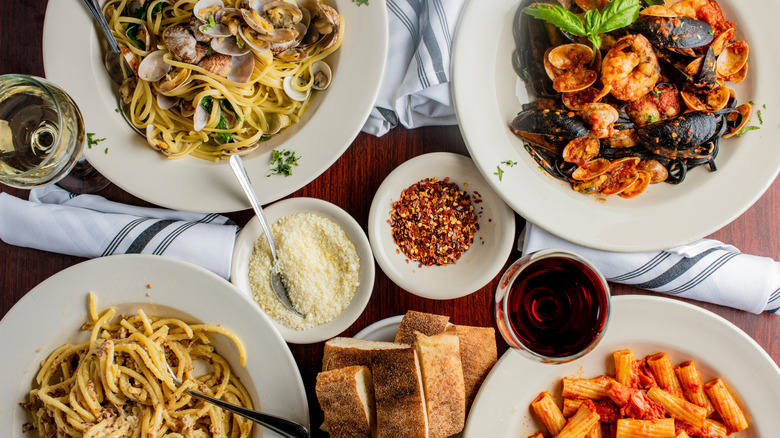 pictured Italian dinner