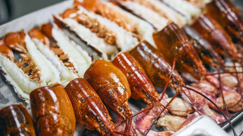 A plate of lobster tails