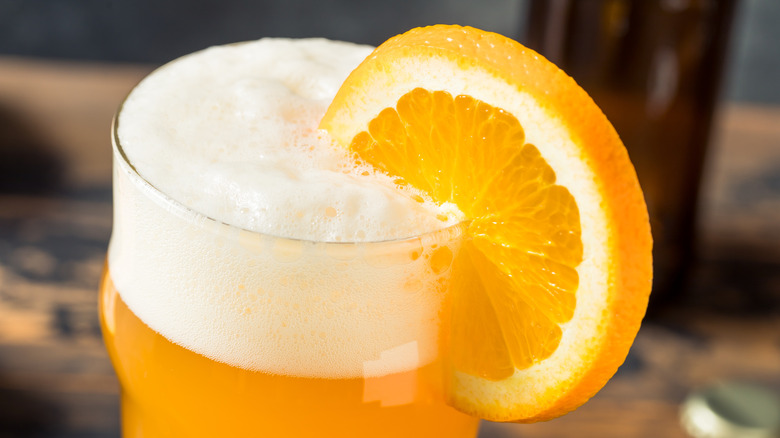 White ale with orange slice