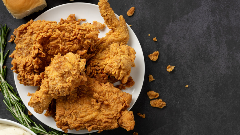 A plate of fried chicken