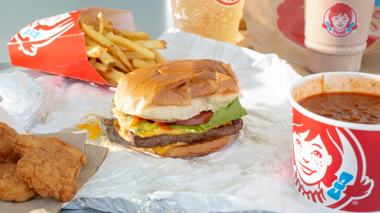 Wendy's burger combo meal